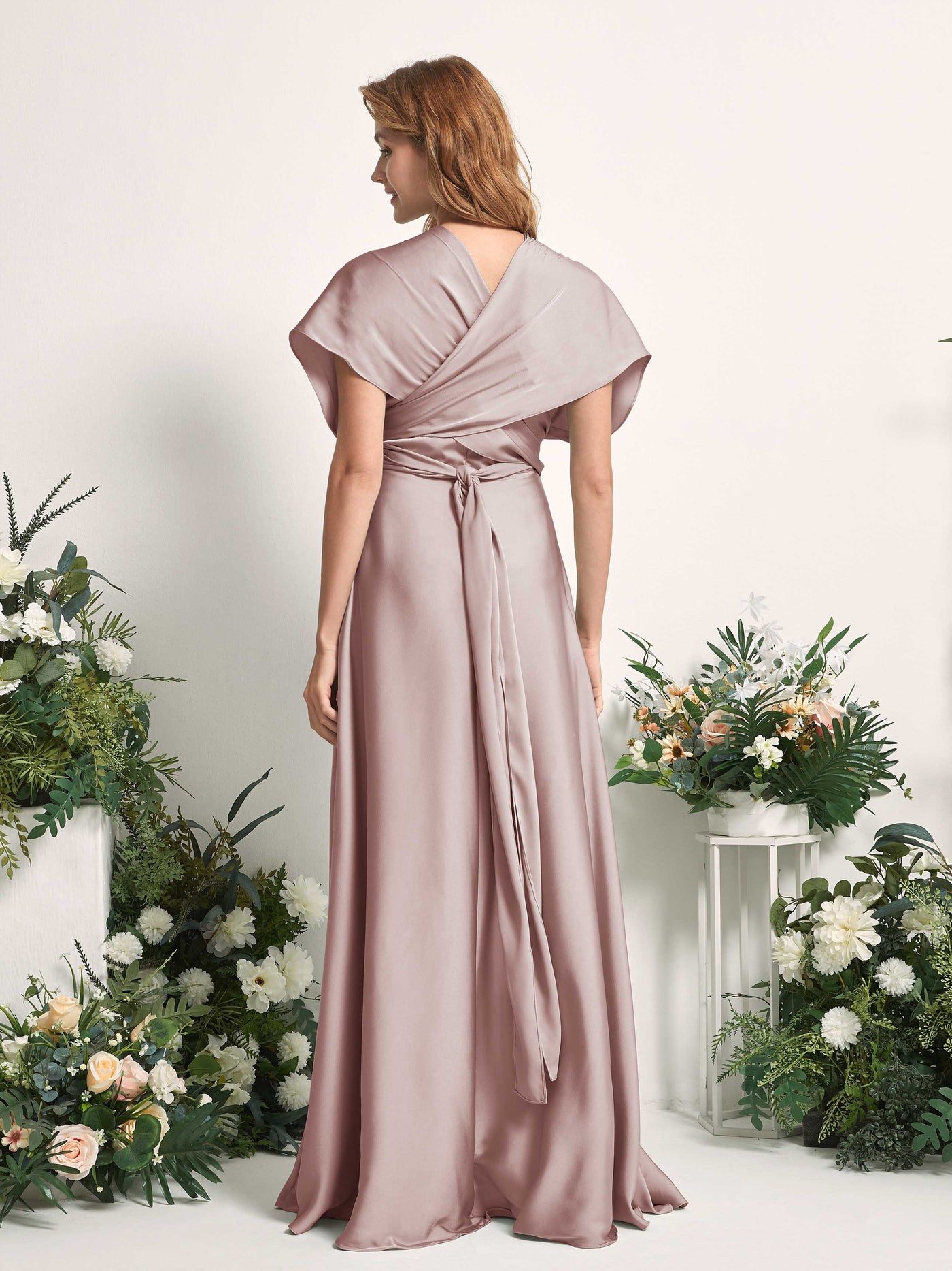 Carlyna Vestido línea A cuello de corazón hasta el suelo dama de honor Rosa Polvorienta #color_rosa-polvorienta