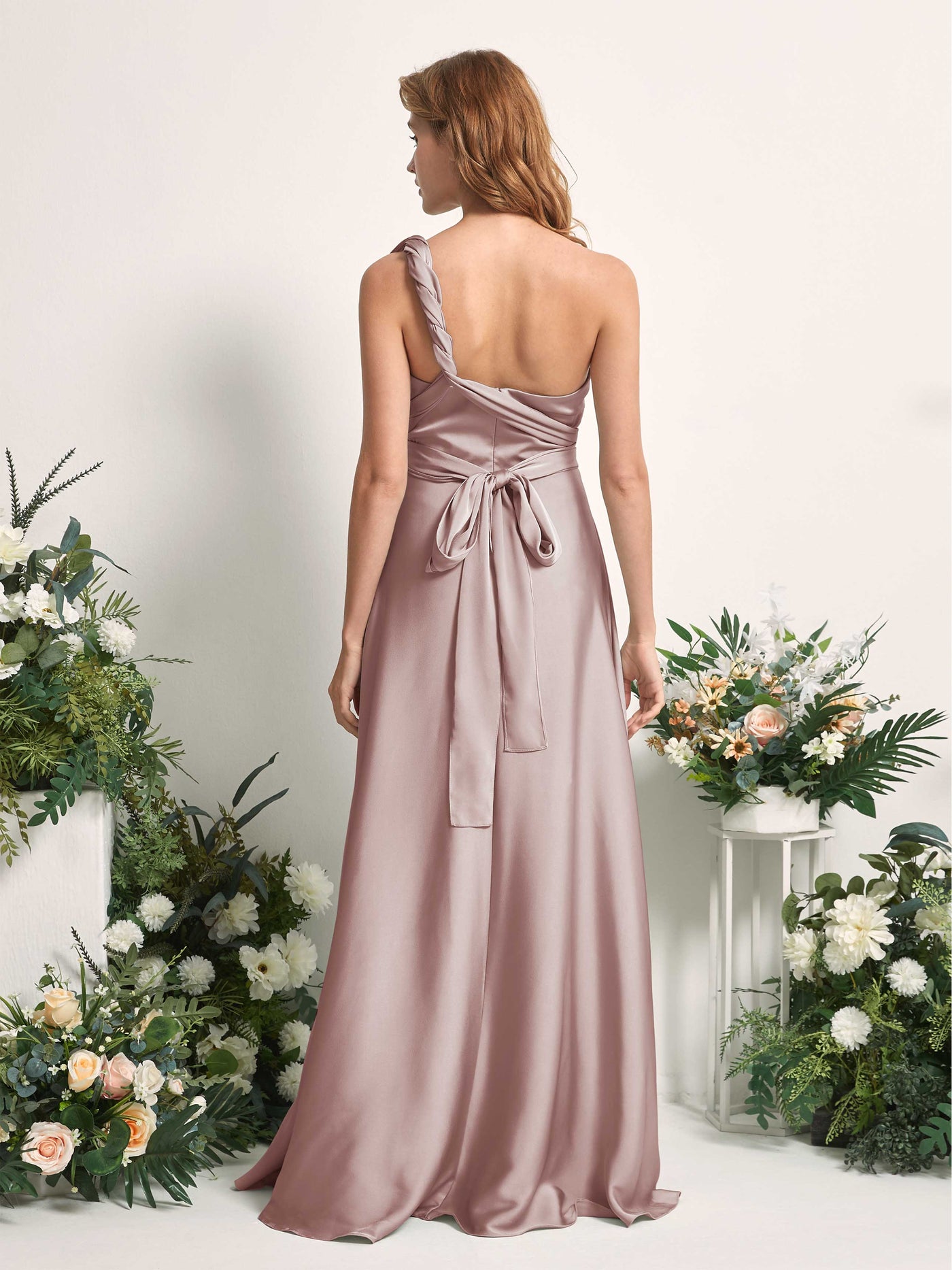 Carlyna Vestido línea A cuello de corazón hasta el suelo dama de honor Rosa Polvorienta #color_rosa-polvorienta