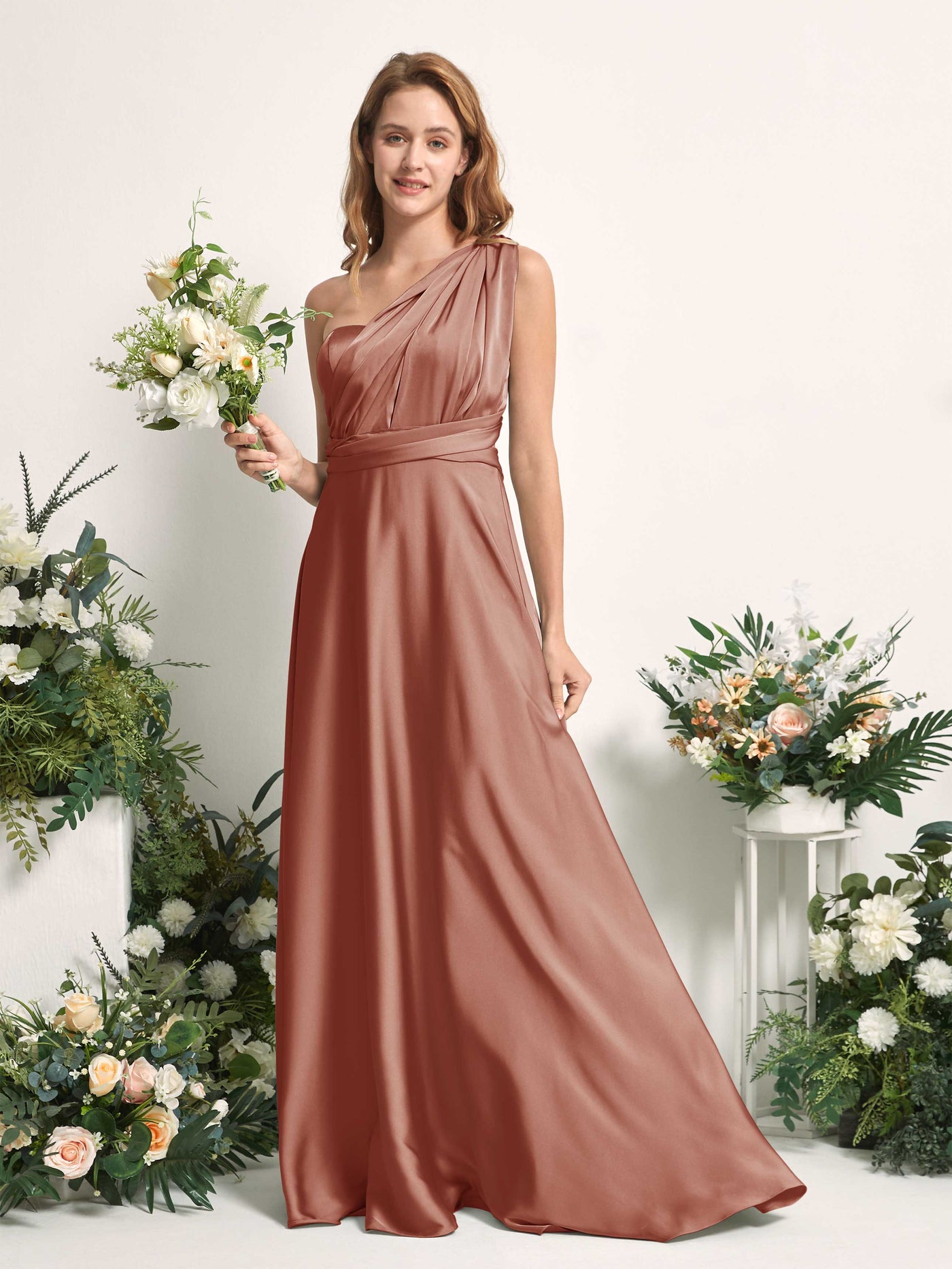 Carlyna Vestido línea A cuello de corazón hasta el suelo dama de honor Siena Natural #color_siena-natural