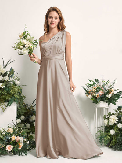 Carlyna Vestido línea A cuello de corazón hasta el suelo dama de honor Taupe #color_taupe