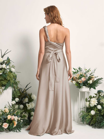 Carlyna Vestido línea A cuello de corazón hasta el suelo dama de honor Taupe #color_taupe