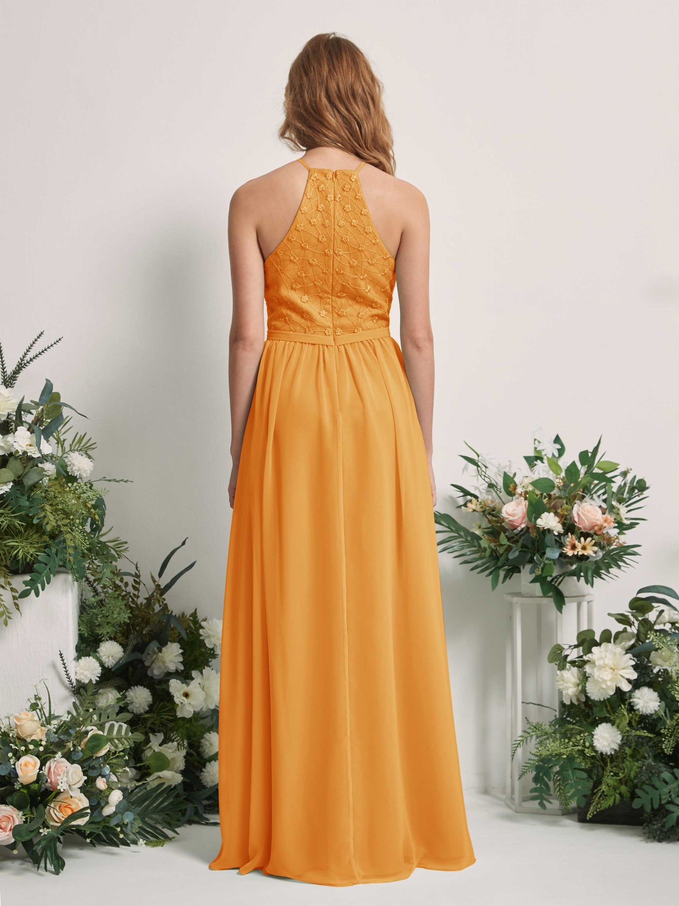Carlyna Vestido línea A cuello redondo hasta el suelo vestidos de dama de honor Mango #color_mango