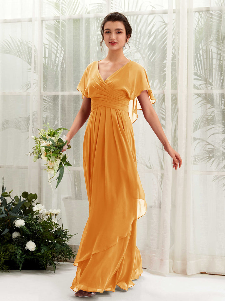 Carlyna Vestido línea A escote en V manga con vuelo vestidos de dama de honor Mango 