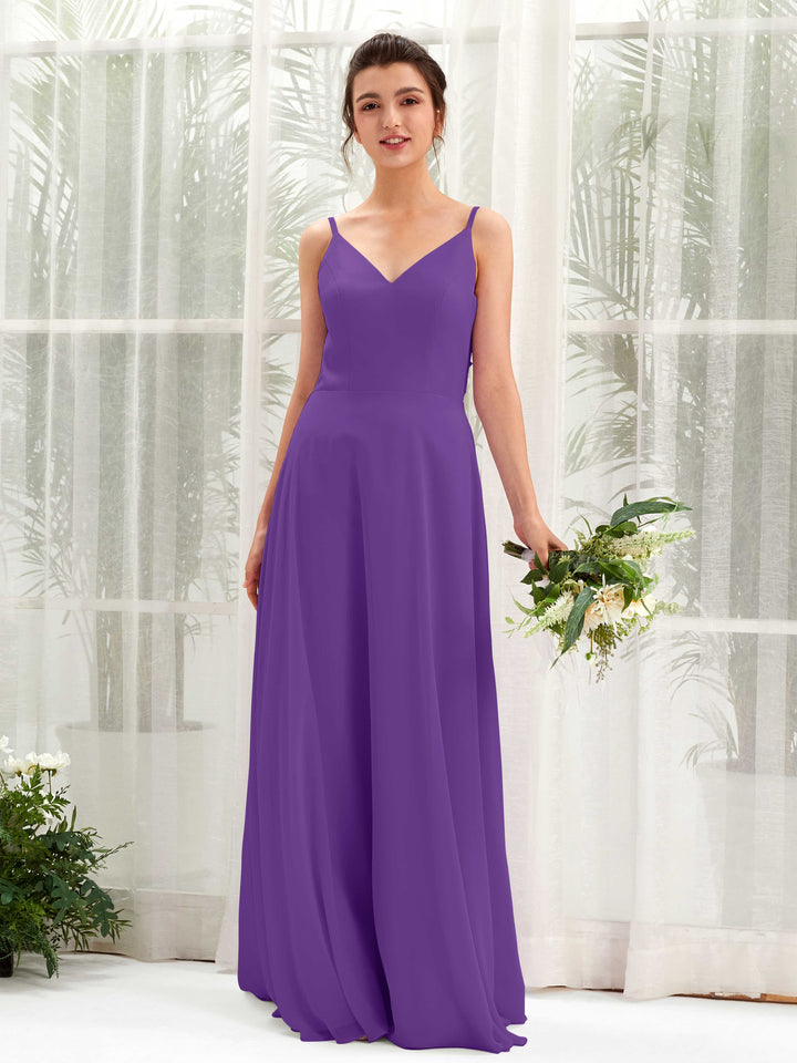Carlyna Vestido línea A escote en V tirantes finos vestido dama de honor Regencia 