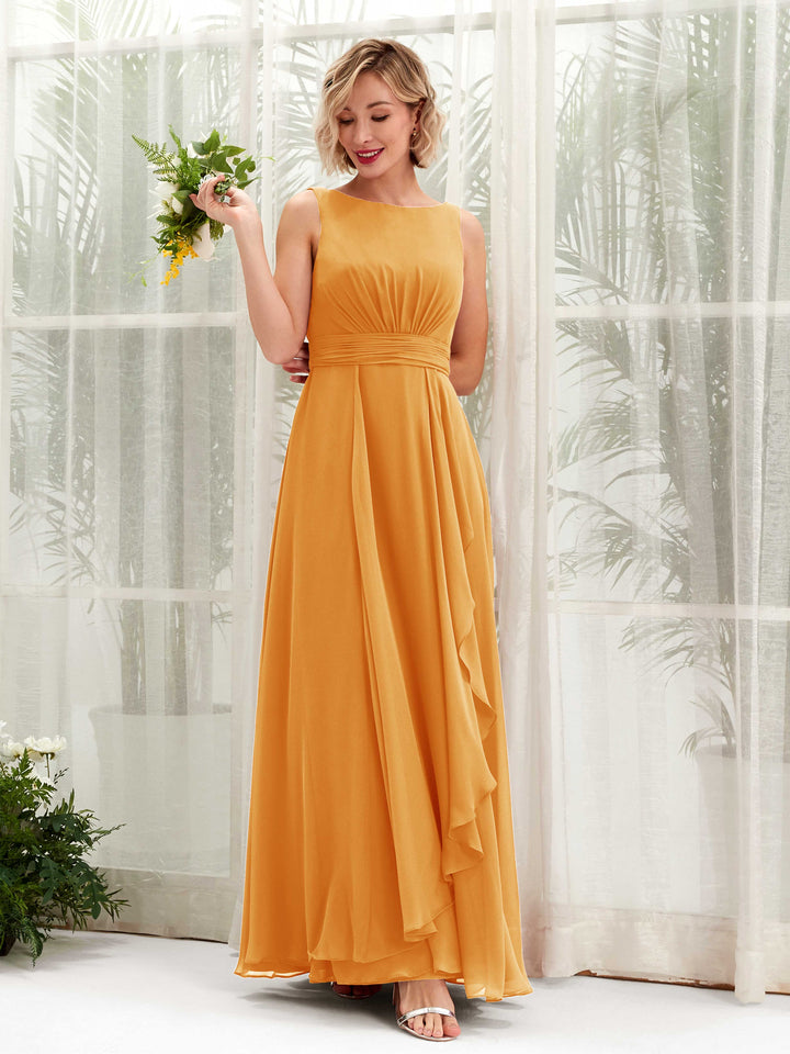 Carlyna Vestido línea A hasta el suelo escote bandeja dama de honor Mango 