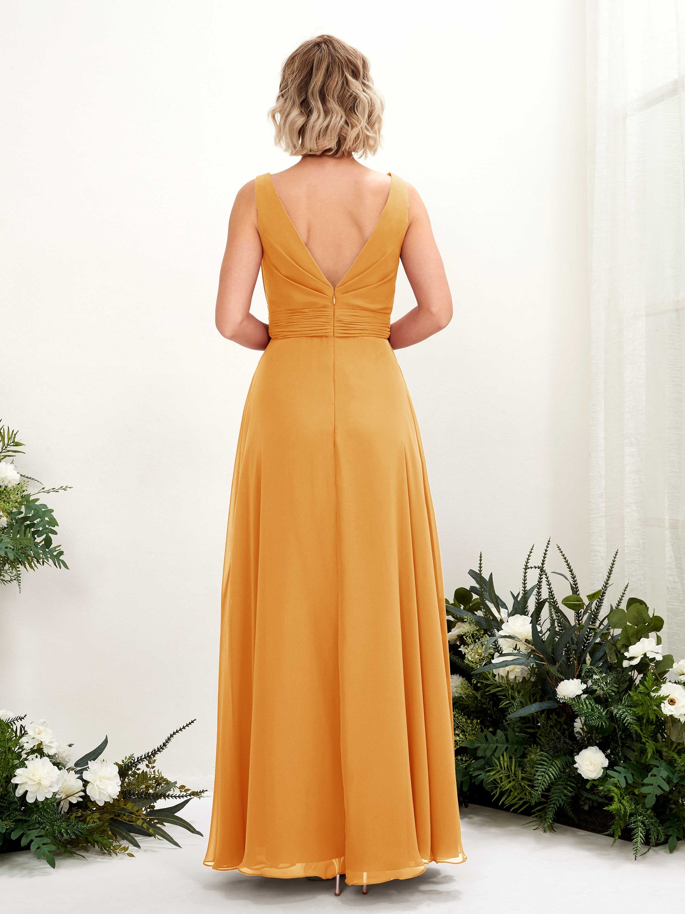 Carlyna Vestido línea A hasta el suelo escote bandeja dama de honor Mango #color_mango