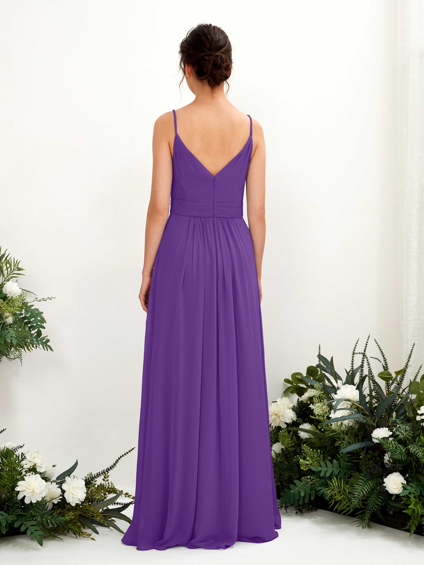 Carlyna Vestido Línea A Hasta el suelo Escote en V Gasa Regencia #color_regencia