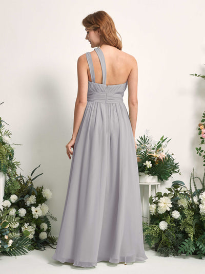 Carlyna Vestido Línea A Hasta el suelo Un Hombre Gasa Dama de honor Gris Paloma #color_gris-paloma
