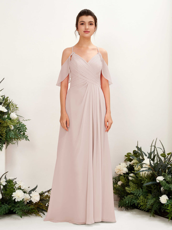 Carlyna Vestido Línea A Hombros Caídos Hasta el suelo Vestidos de dama de honor Biscotti 