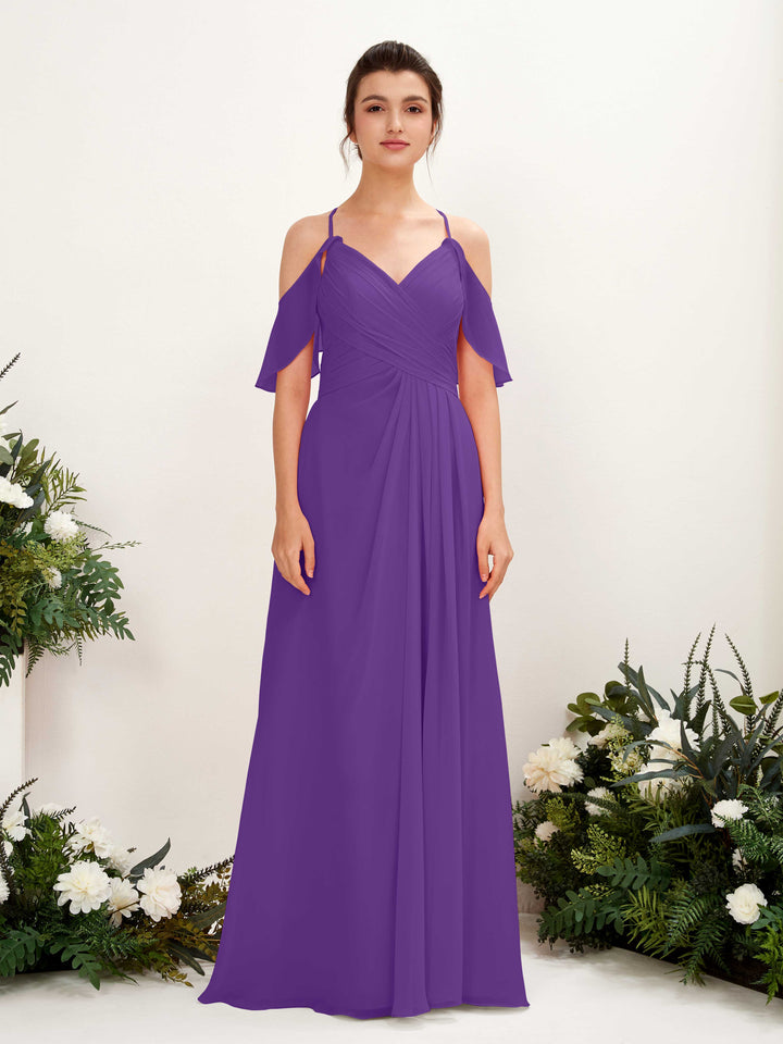 Carlyna Vestido Línea A Hombros Caídos Hasta el suelo Vestidos de dama de honor Regencia 
