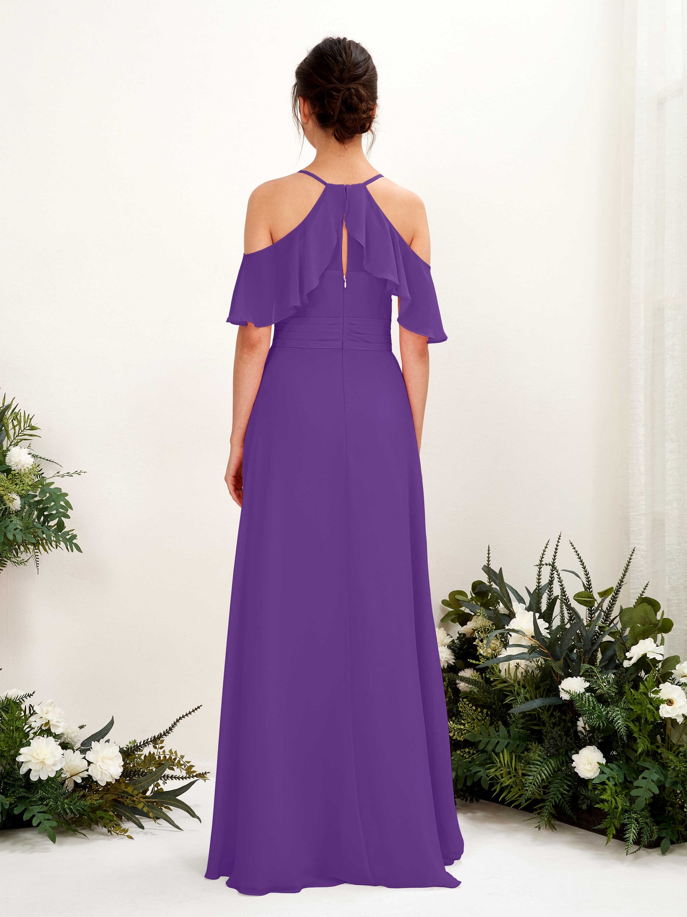 Carlyna Vestido Línea A Hombros Caídos Hasta el suelo Vestidos de dama de honor Regencia #color_regencia