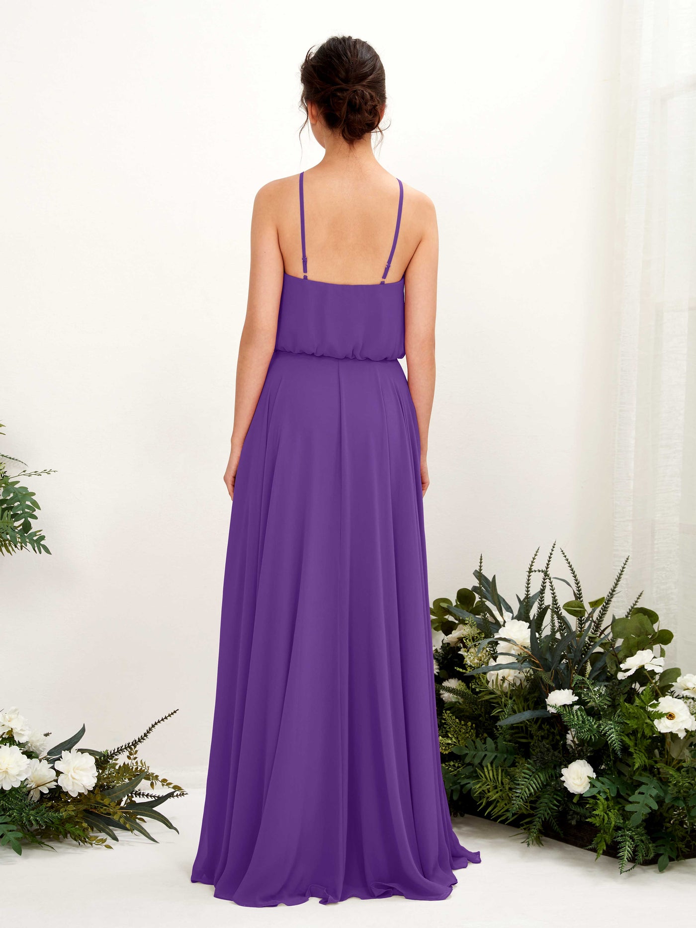 Carlyna Vestido línea A tirantes finos gasa hasta el suelo Regencia #color_regencia