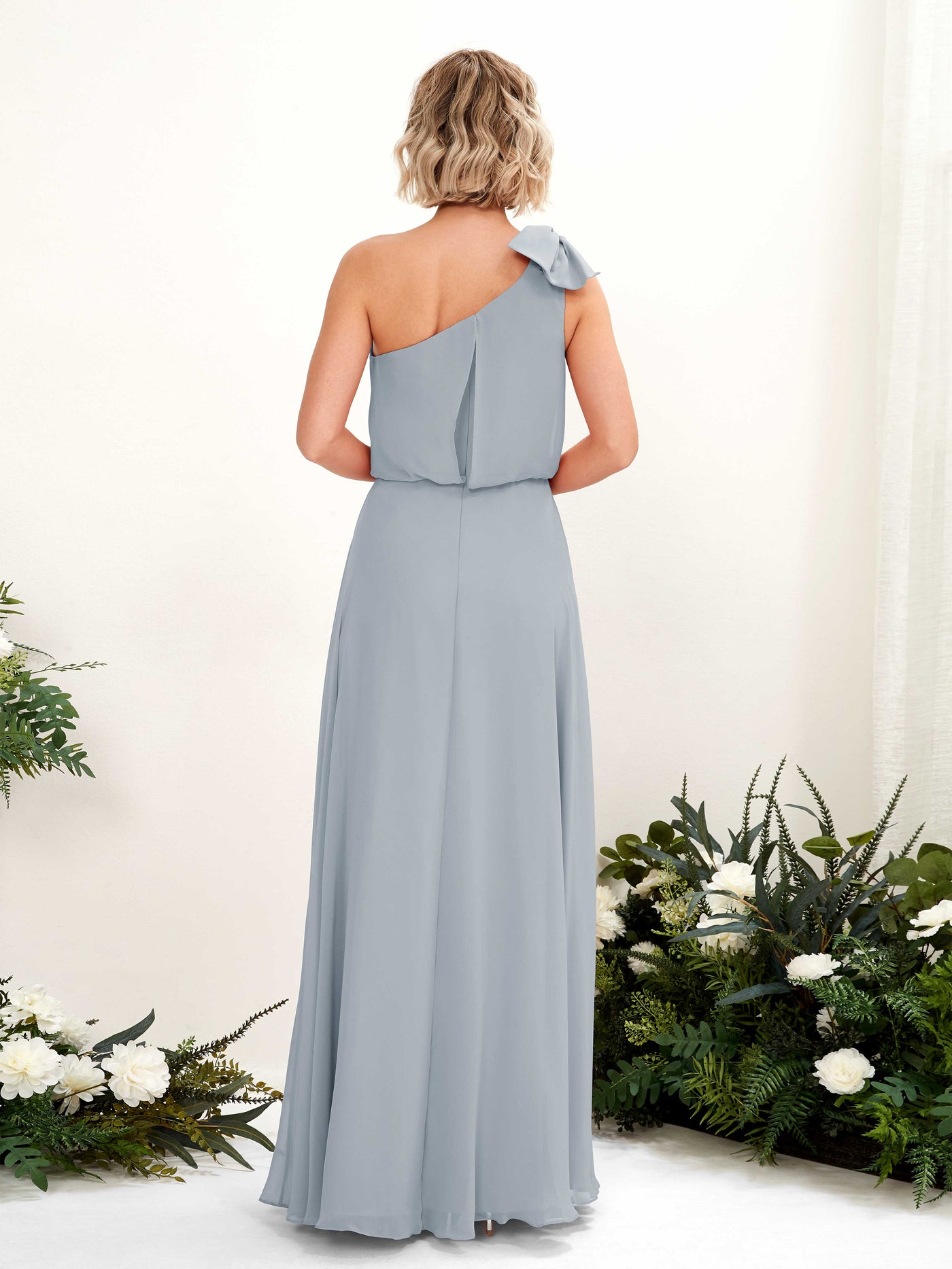 Carlyna Vestido línea A un hombre hasta el suelo dama de honor Azul Empolvado Mejorado #color_azul-empolvado-mejorado