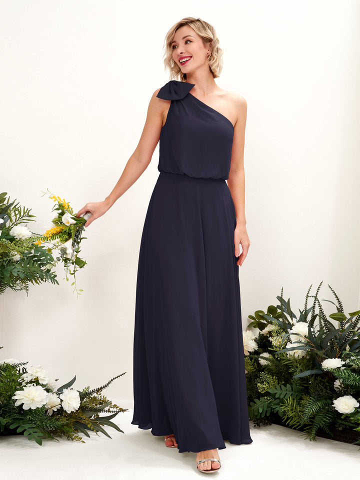 Carlyna Vestido línea A un hombre hasta el suelo dama de honor Azul Marino Oscuro 