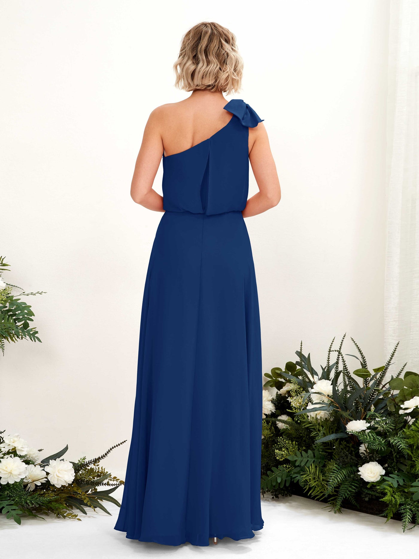Carlyna Vestido línea A un hombre hasta el suelo dama de honor Azul Real #color_azul-real