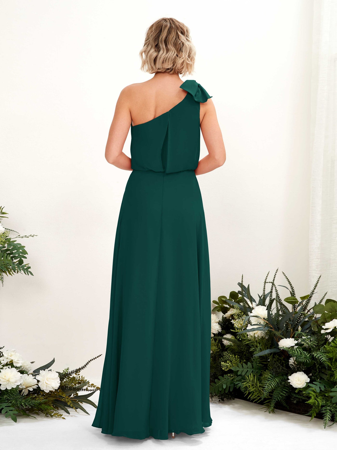 Carlyna Vestido línea A un hombre hasta el suelo dama de honor Esmeralda Oscuro #color_esmeralda-oscuro