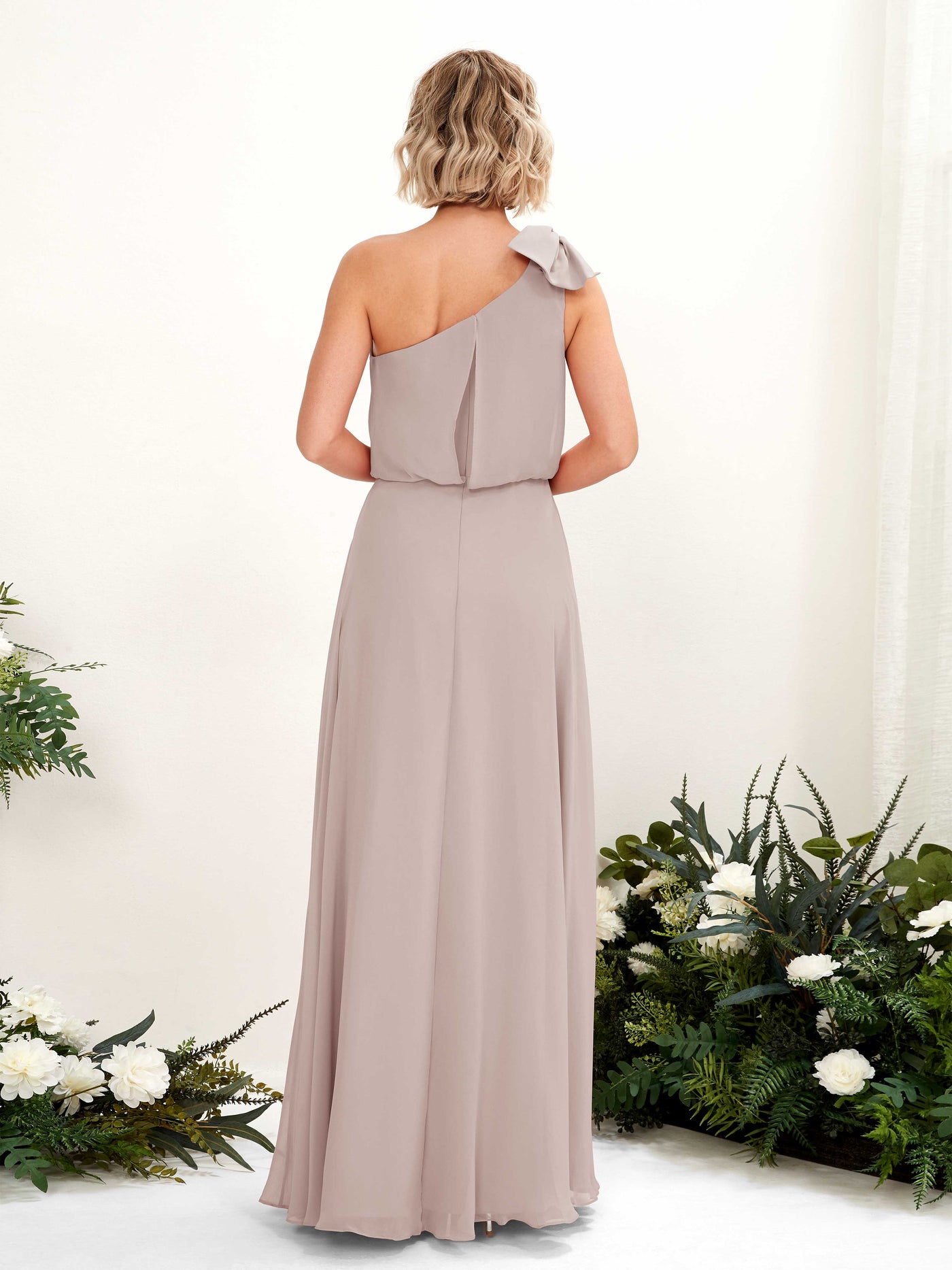 Carlyna Vestido línea A un hombre hasta el suelo dama de honor Gris Pardo #color_gris-pardo