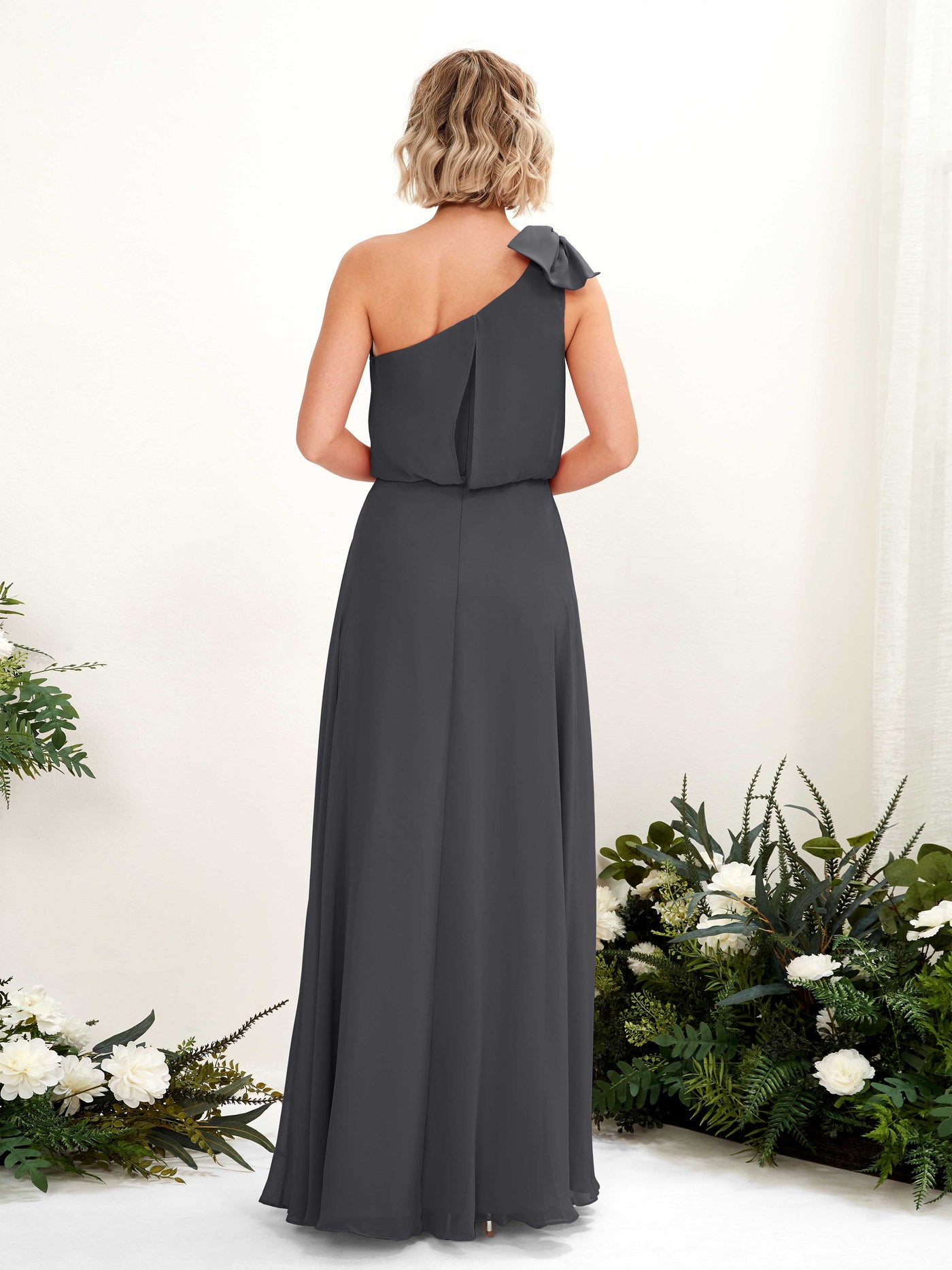 Carlyna Vestido línea A un hombre hasta el suelo dama de honor Peltre #color_peltre