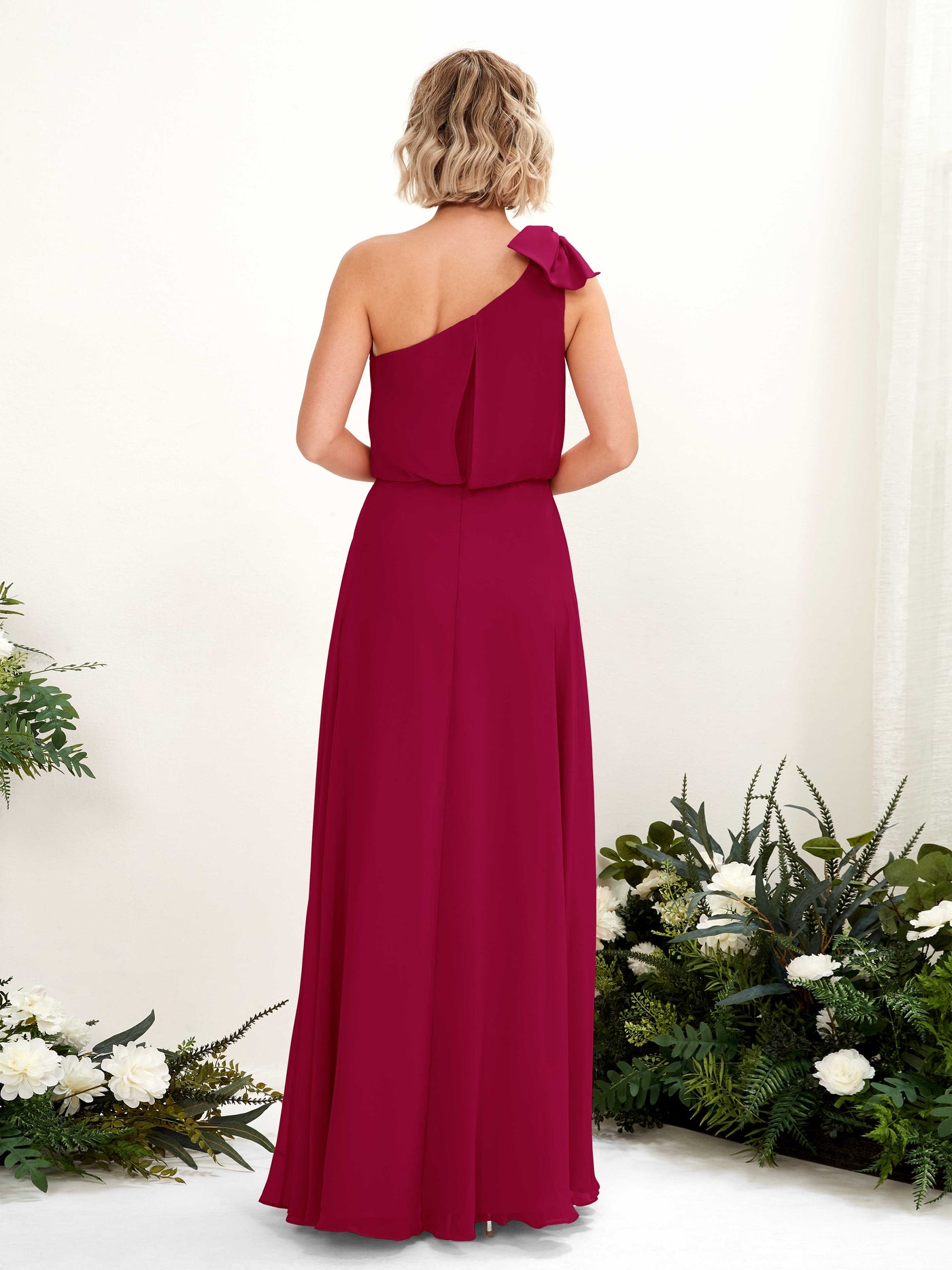 Carlyna Vestido línea A un hombre hasta el suelo dama de honor Rojo Bufón #color_rojo-buf-n