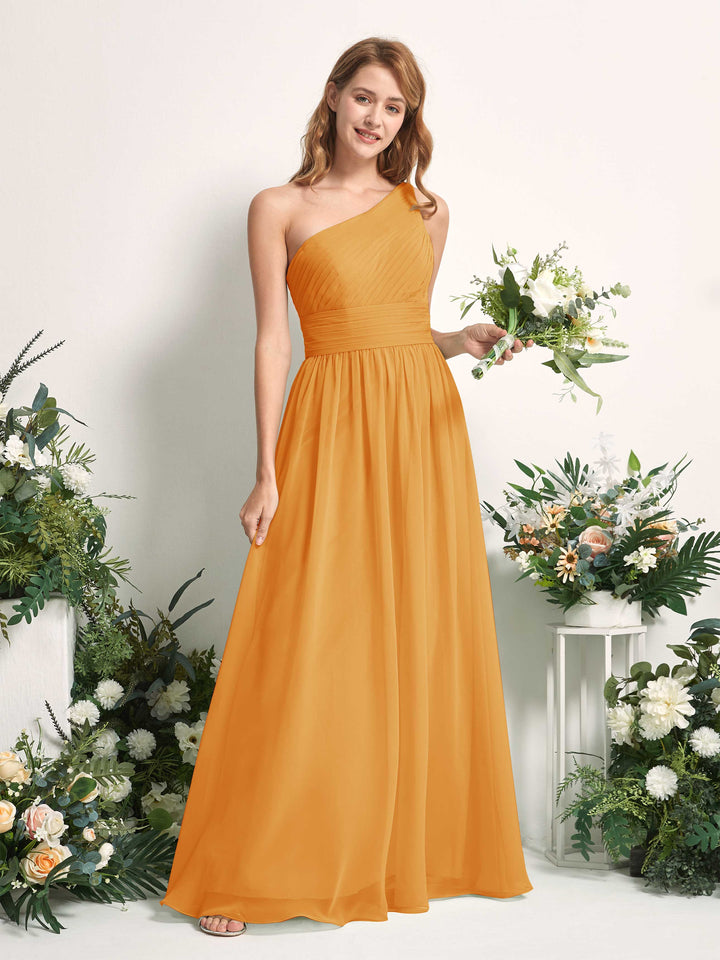 Carlyna Vestido Línea A Un Hombre Hasta el suelo Gasa Dama de honor Mango 