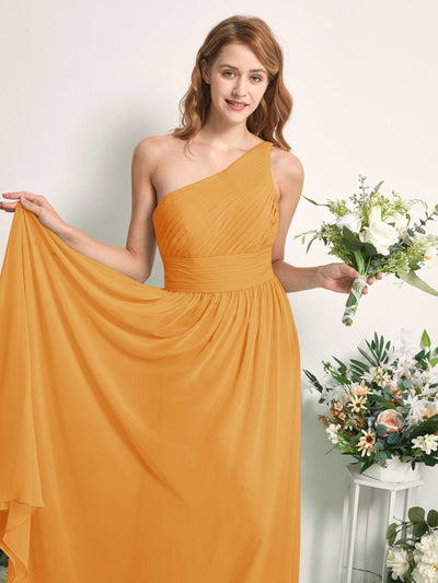 Carlyna Vestido Línea A Un Hombre Hasta el suelo Gasa Dama de honor Mango #color_mango
