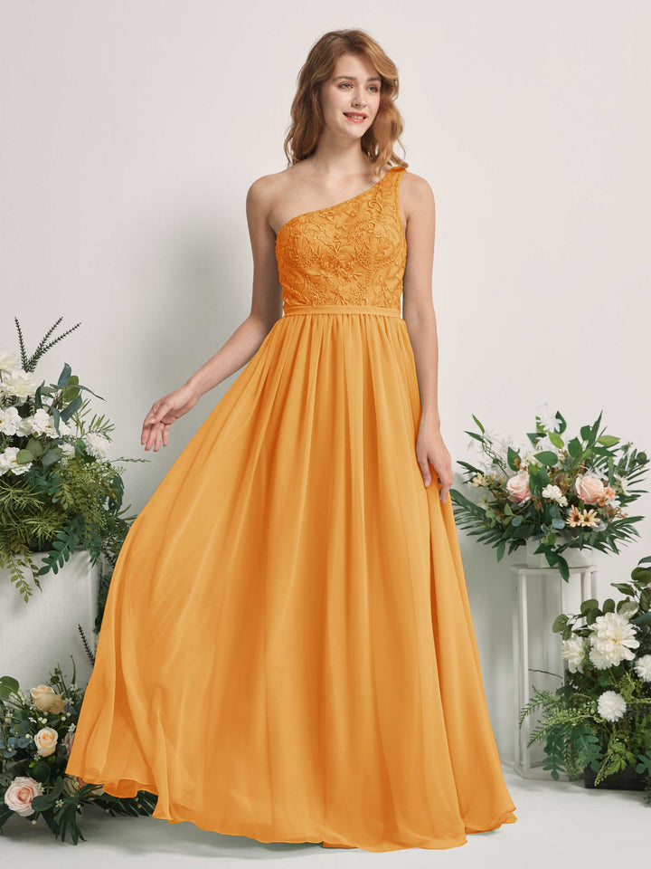 Carlyna Vestido línea A Un Hombre Hasta el suelo Gasa dama de honor Mango 