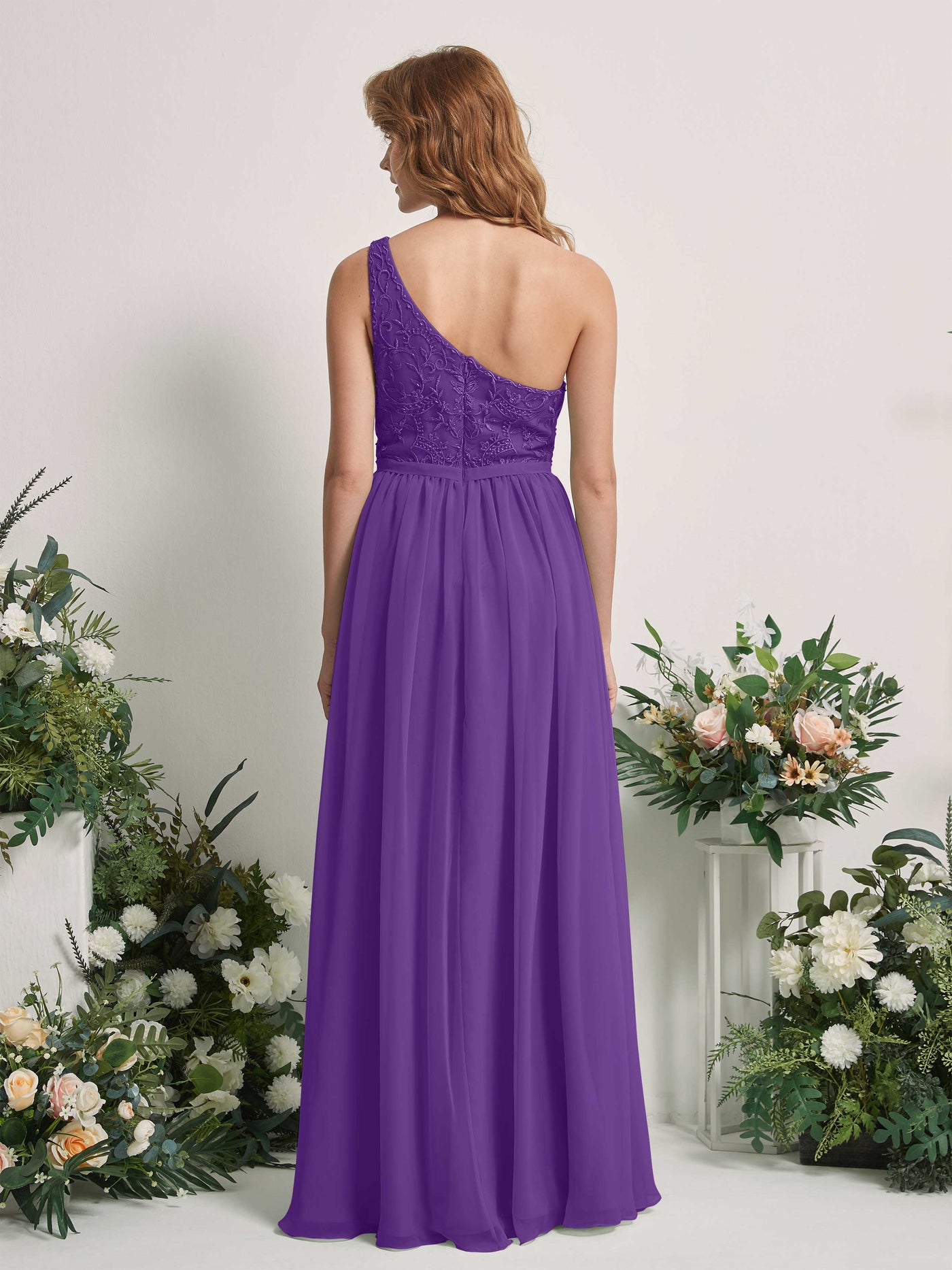 Carlyna Vestido línea A Un Hombre Hasta el suelo Gasa dama de honor Regencia #color_regencia