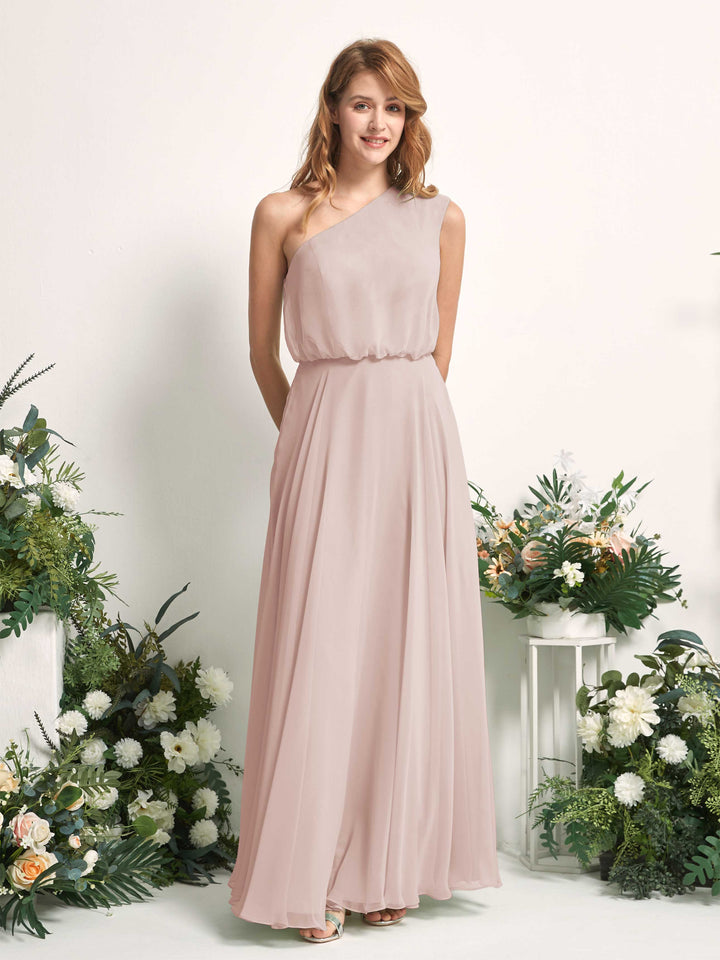 Carlyna Vestido Línea A Un Hombre Hasta el Suelo Vestidos de Dama de Honor Biscotti 