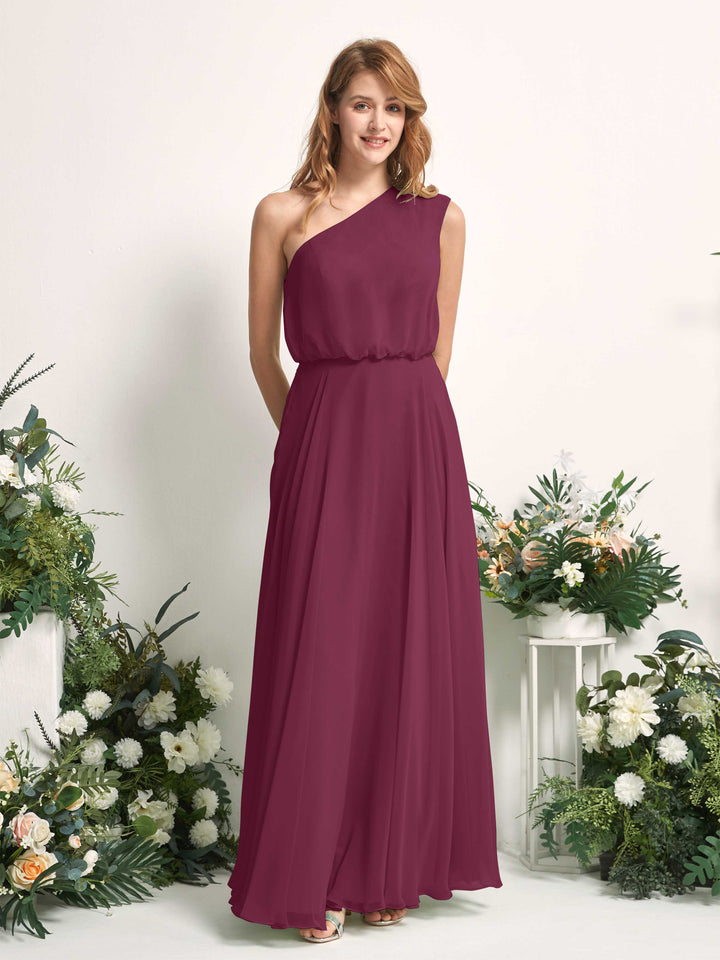 Carlyna Vestido Línea A Un Hombre Hasta el Suelo Vestidos de Dama de Honor Chianti 