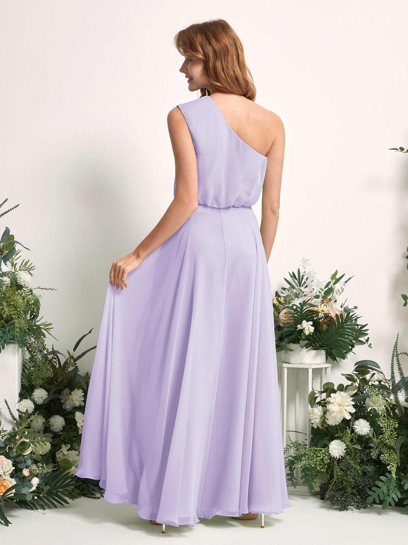 Carlyna Vestido Línea A Un Hombre Hasta el Suelo Vestidos de Dama de Honor Lila #color_lila
