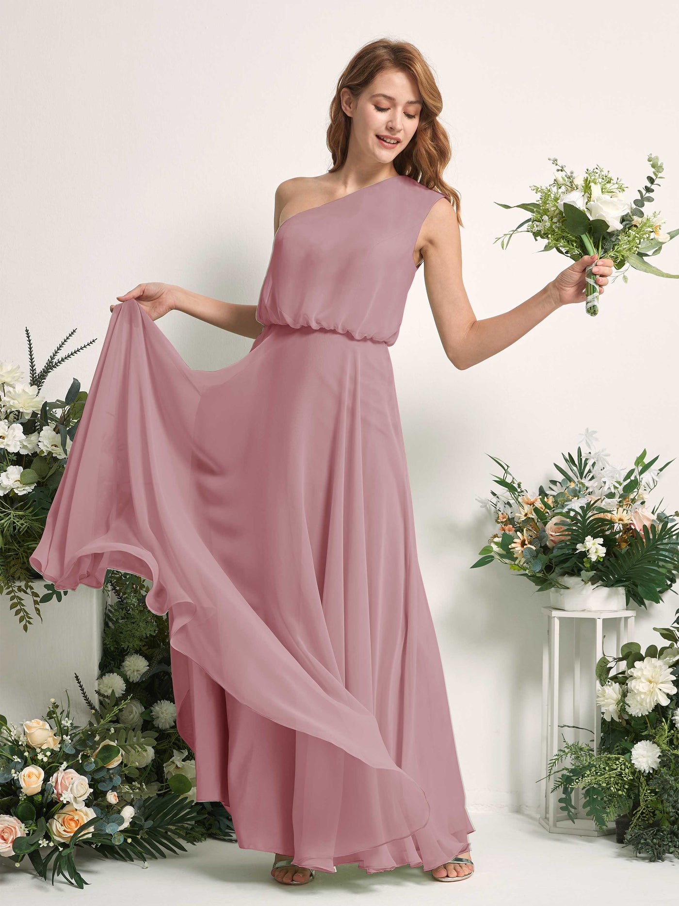 Carlyna Vestido Línea A Un Hombre Hasta el Suelo Vestidos de Dama de Honor Malva Clásico #color_malva-cl-sico