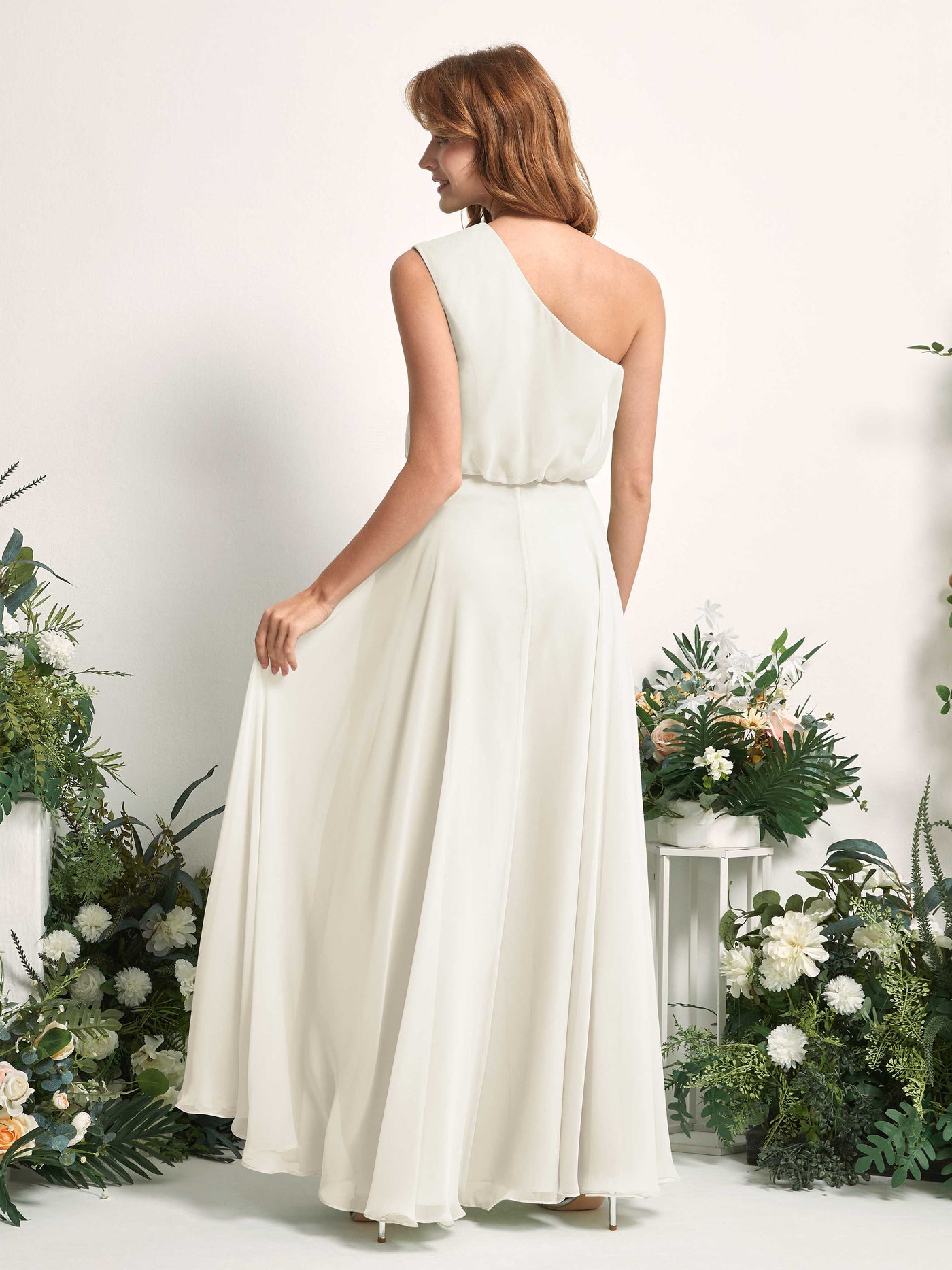 Carlyna Vestido Línea A Un Hombre Hasta el Suelo Vestidos de Dama de Honor Marfil #color_marfil