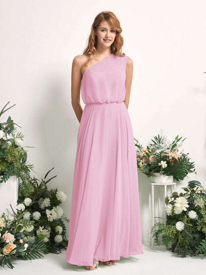 Carlyna Vestido Línea A Un Hombre Hasta el Suelo Vestidos de Dama de Honor Rosa Caramelo 