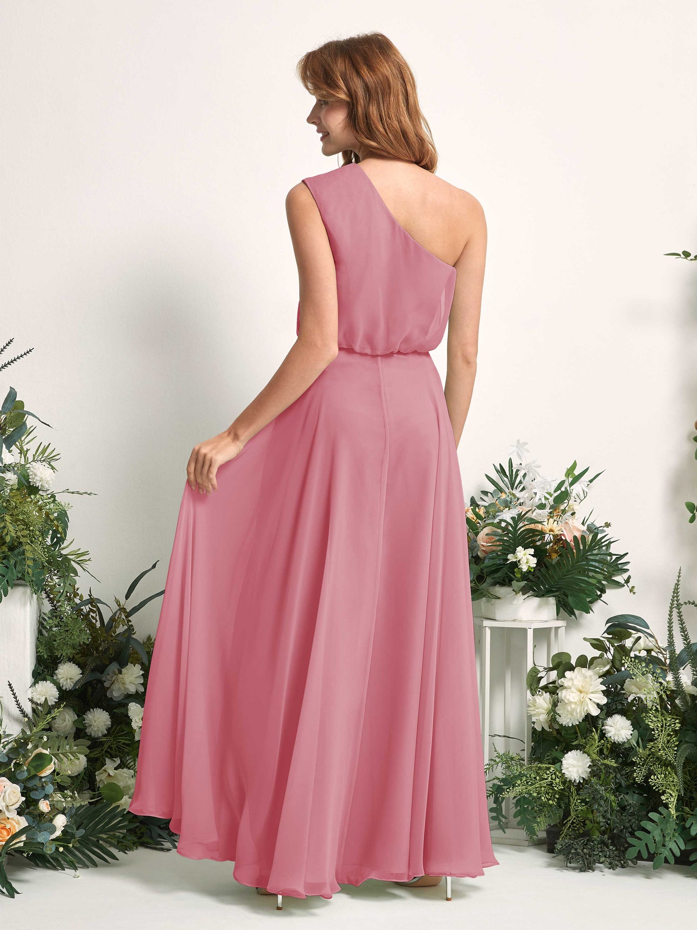 Carlyna Vestido Línea A Un Hombre Hasta el Suelo Vestidos de Dama de Honor Rosa Del Desierto #color_rosa-del-desierto