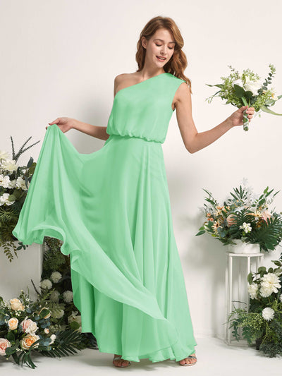 Carlyna Vestido Línea A Un Hombre Hasta el Suelo Vestidos de Dama de Honor Verde Menta #color_verde-menta
