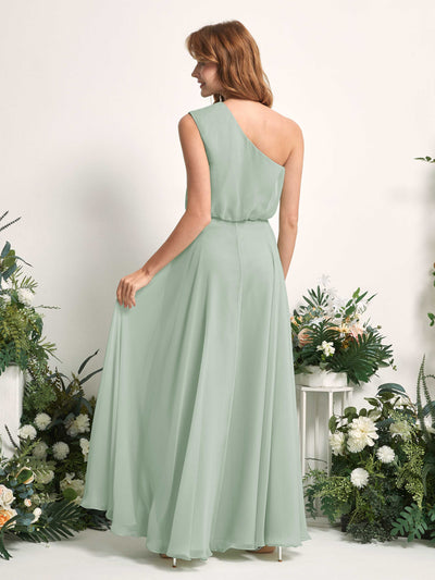 Carlyna Vestido Línea A Un Hombre Hasta el Suelo Vestidos de Dama de Honor Verde Salvia #color_verde-salvia