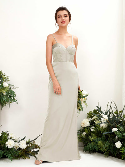 Carlyna Vestido tubo satén cuello corazón hasta el suelo dama de honor Champán #color_champ-n